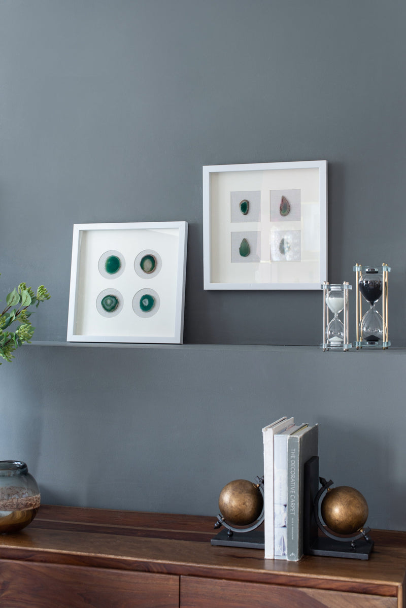 Set of 2 Shadow Box Wall Décor with Agate by HouseOfZazla