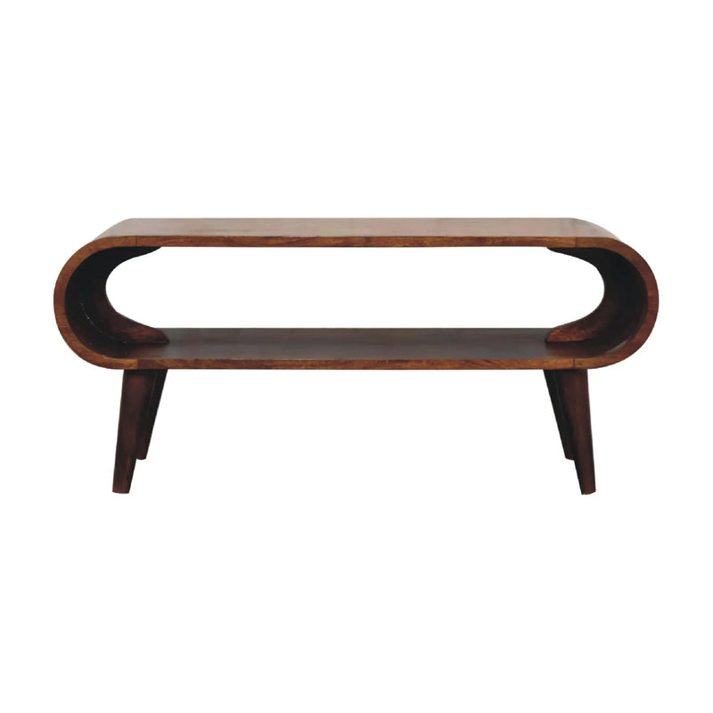 Solid Wood Amaya Nordic Style Coffee Table, Open Storage by HouseOfZazla