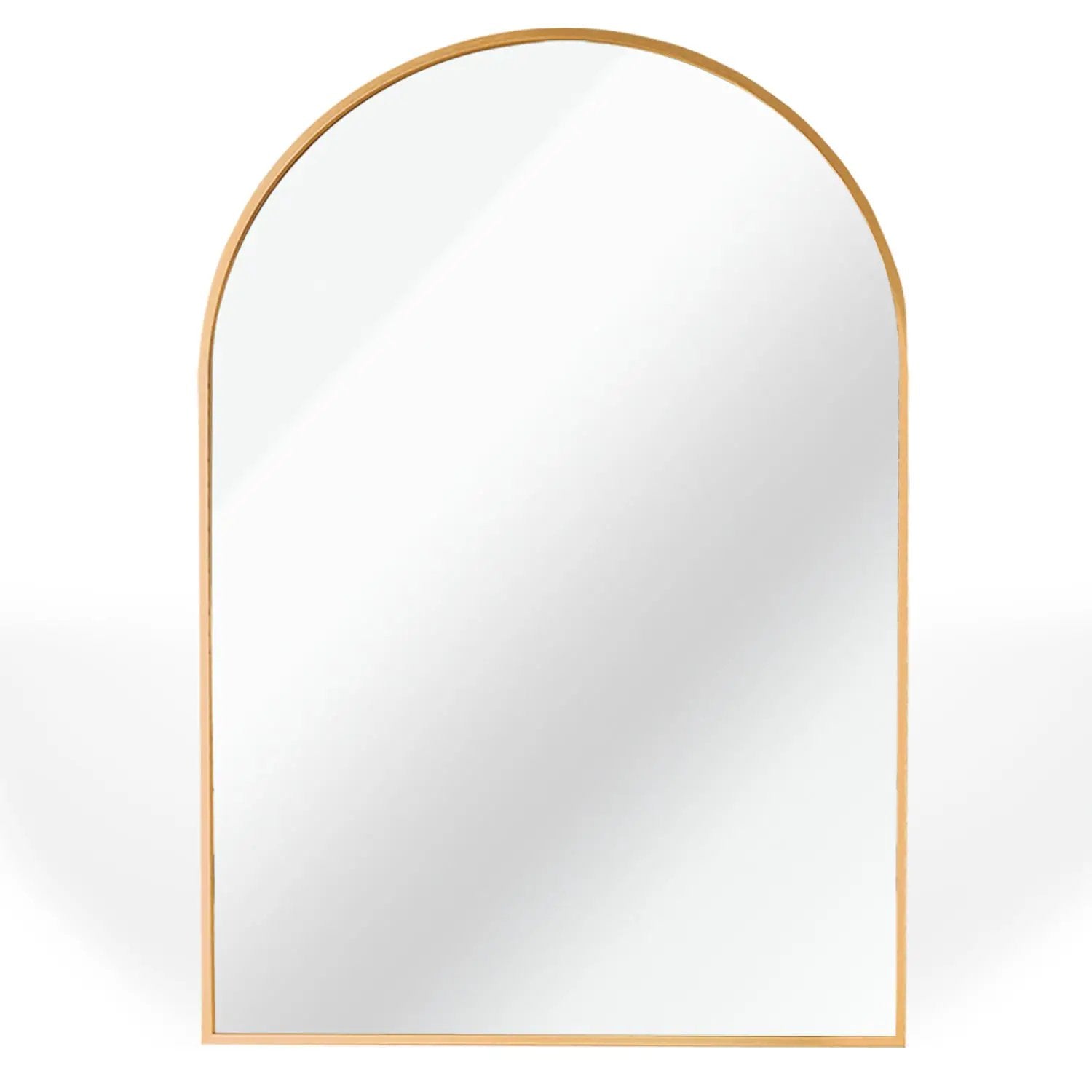 24x36 Inch Gold Metal Framed Arched Mirror by BLAKHOM