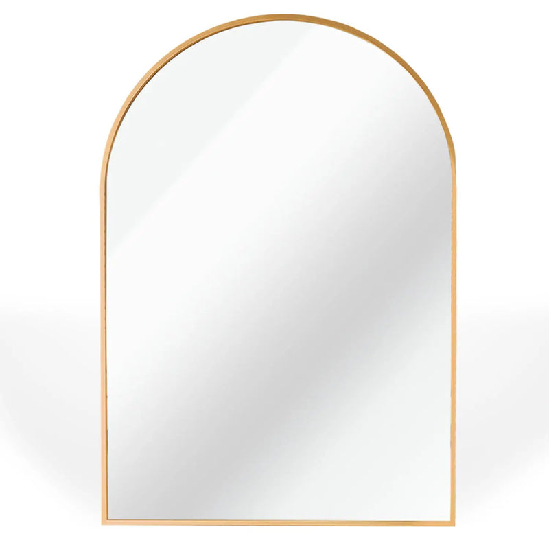 24x36 Inch Gold Metal Framed Arched Mirror by BLAKHOM