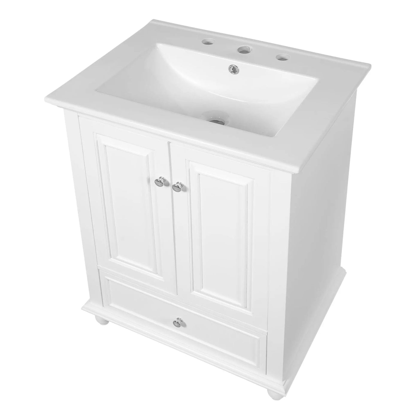 Modern Bathroom Vanity With Sink, Cabinet With Drawer And Dividers, Rectangular Storage Unit by HouseOfZazla