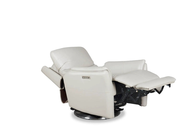 Salem - Swivel Recliner With Power Recline, Power Headrest, Power Lumbar, Layflat, 3" Footrest Extension by Unique Piece Furniture