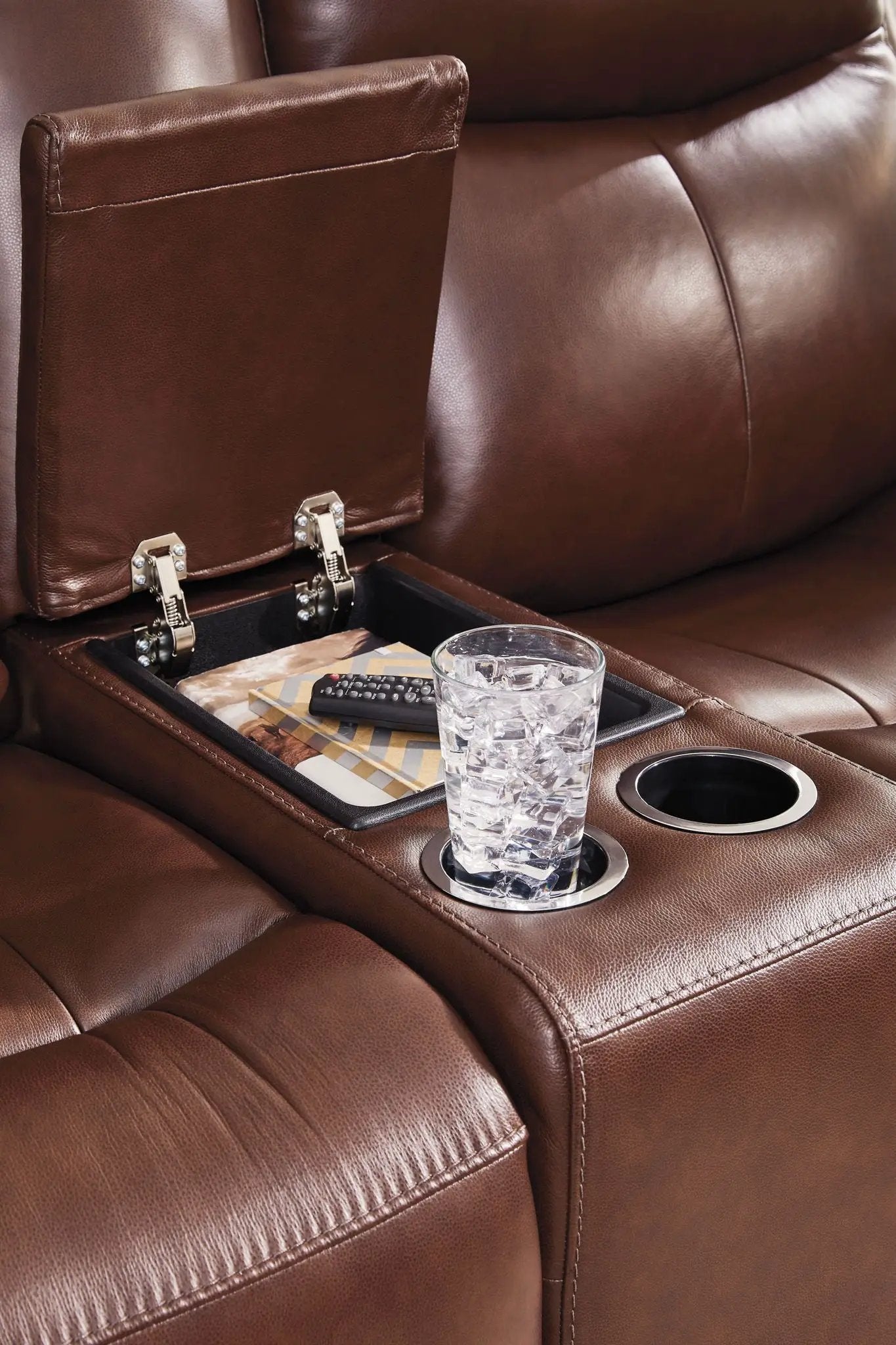 Bexhurst - Power Reclining Loveseat With Console / Adjustable Headrest by Unique Piece Furniture