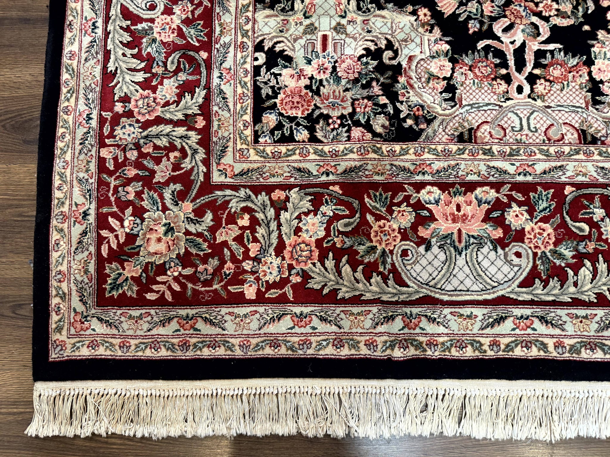 Sino Persian Rug 9x12, Black, Floral Bouquets by Jewel Rugs