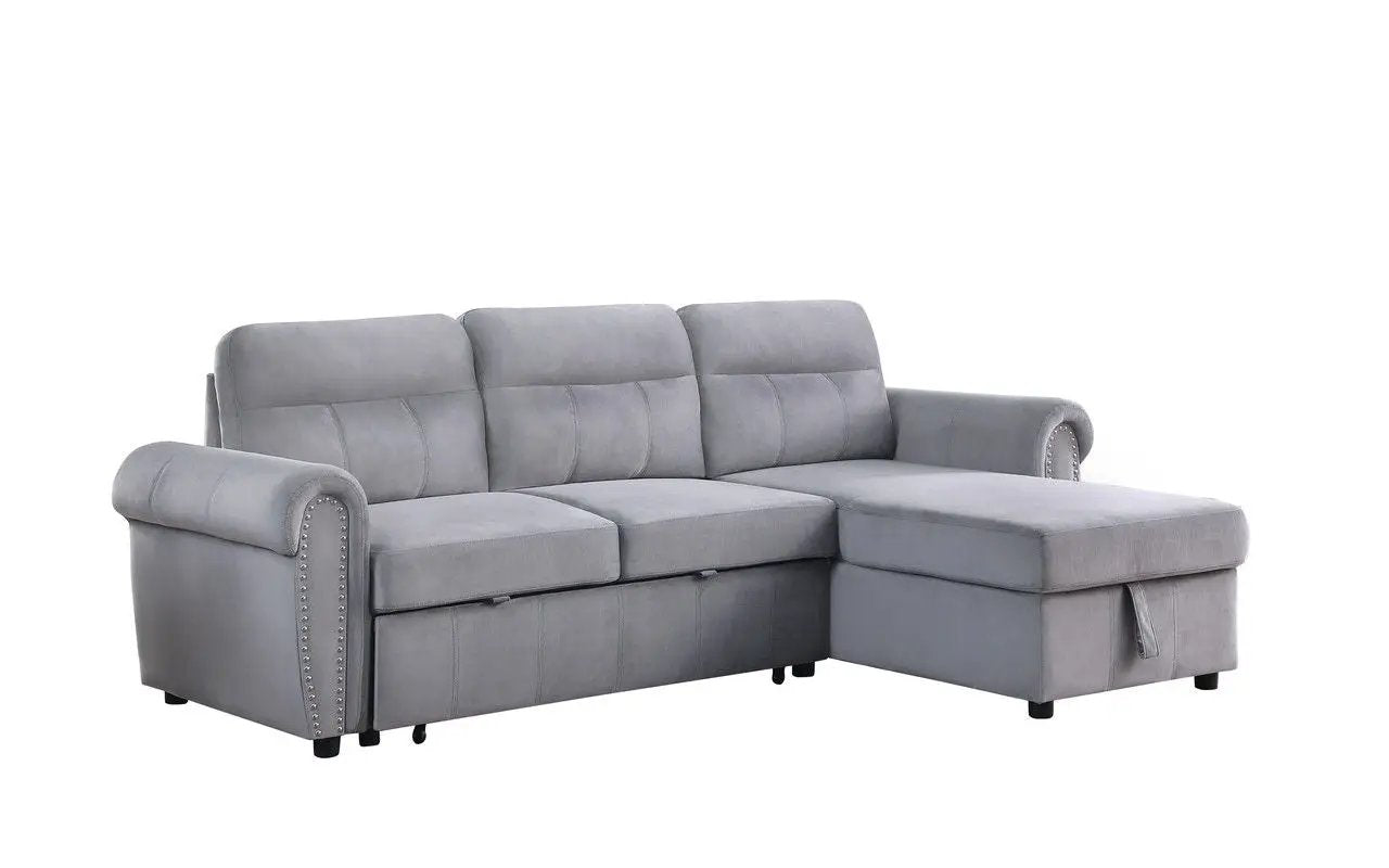 Ashton - Reversible Sleeper Sectional Sofa Chaise by HouseOfZazla