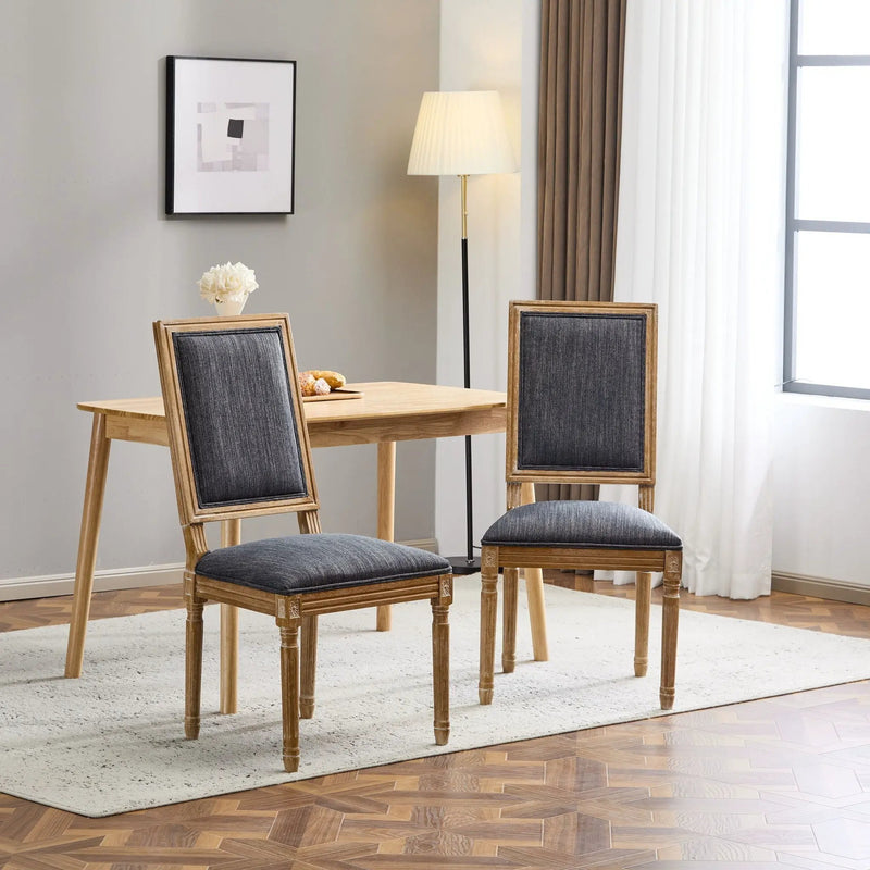 French Country Style Dining Chair With Upholstered Seating And Fluted Legs by HouseOfZazla