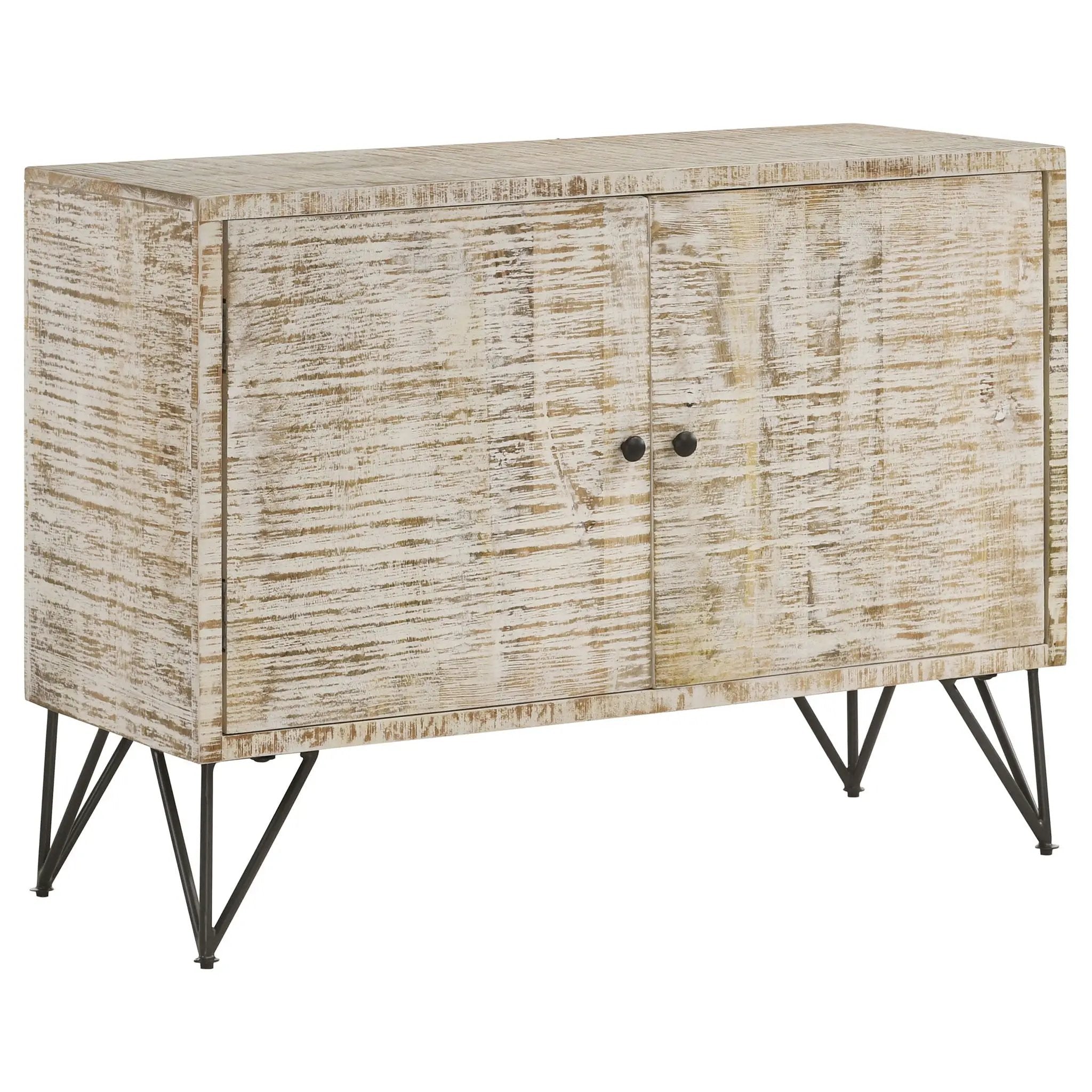 Eileen 2-door Wood Storage Accent Cabinet White Washed by Unique Piece Furniture