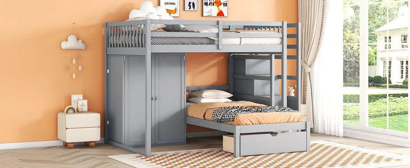 Bunk Bed With Wardrobe, Drawers by HouseOfZazla