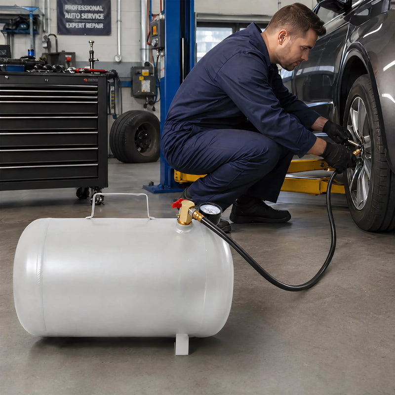 Portable 5 Gallon Aluminum Air Tank with Pressure Gauge and Hose by HouseOfZazla