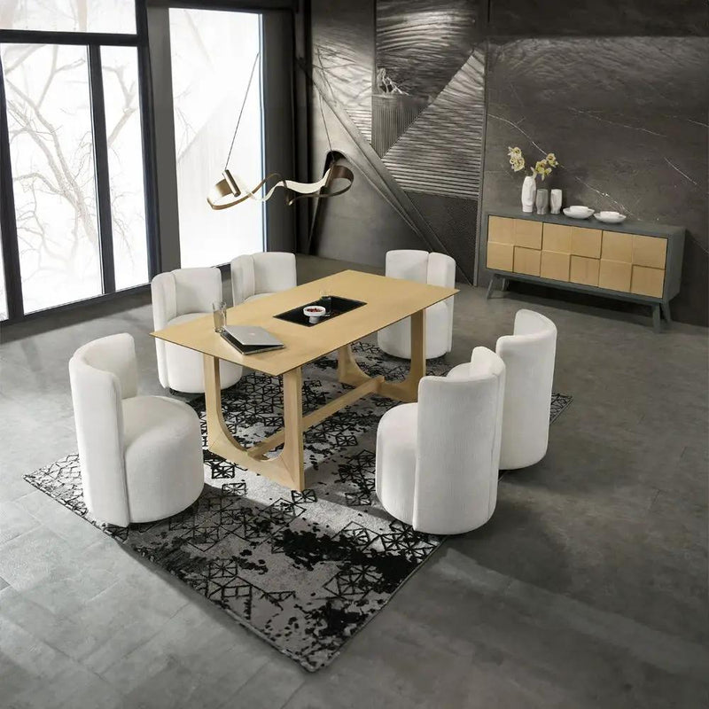 Blayde - Side Chair With Swivel (Set of 2) - White Chenille Fabric by Unique Piece Furniture