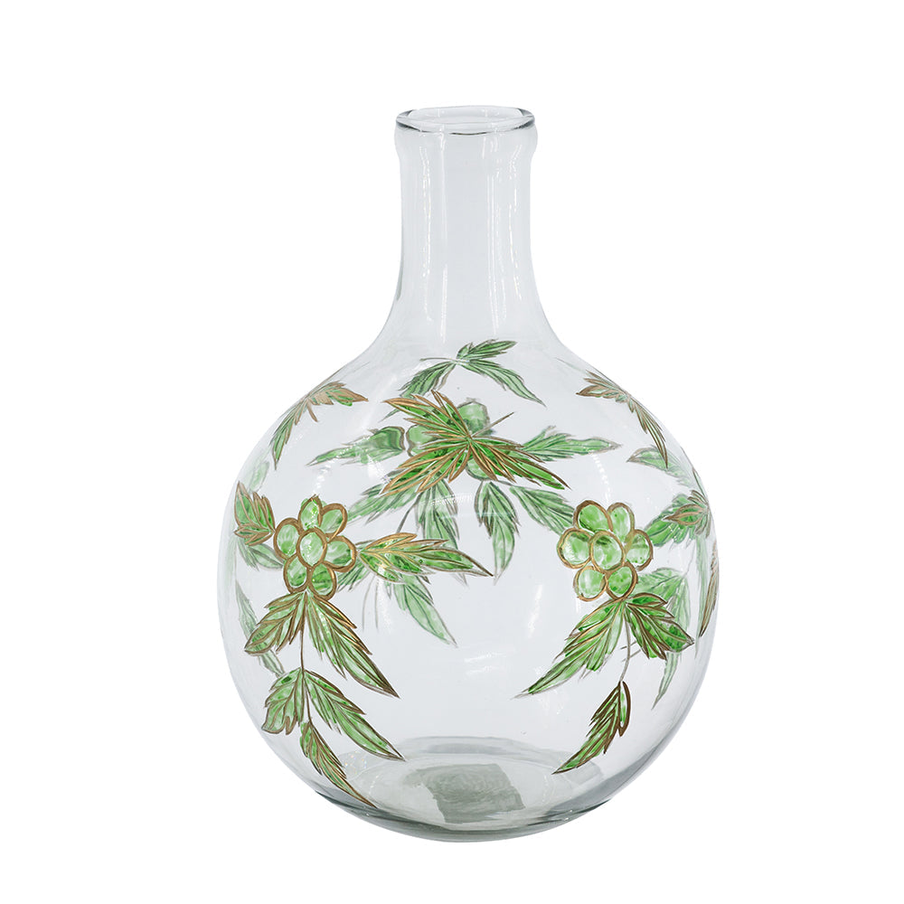 Clear Glass Vase with Bulbous Silhouette and Slender Neck - 11", photo 2 of 7