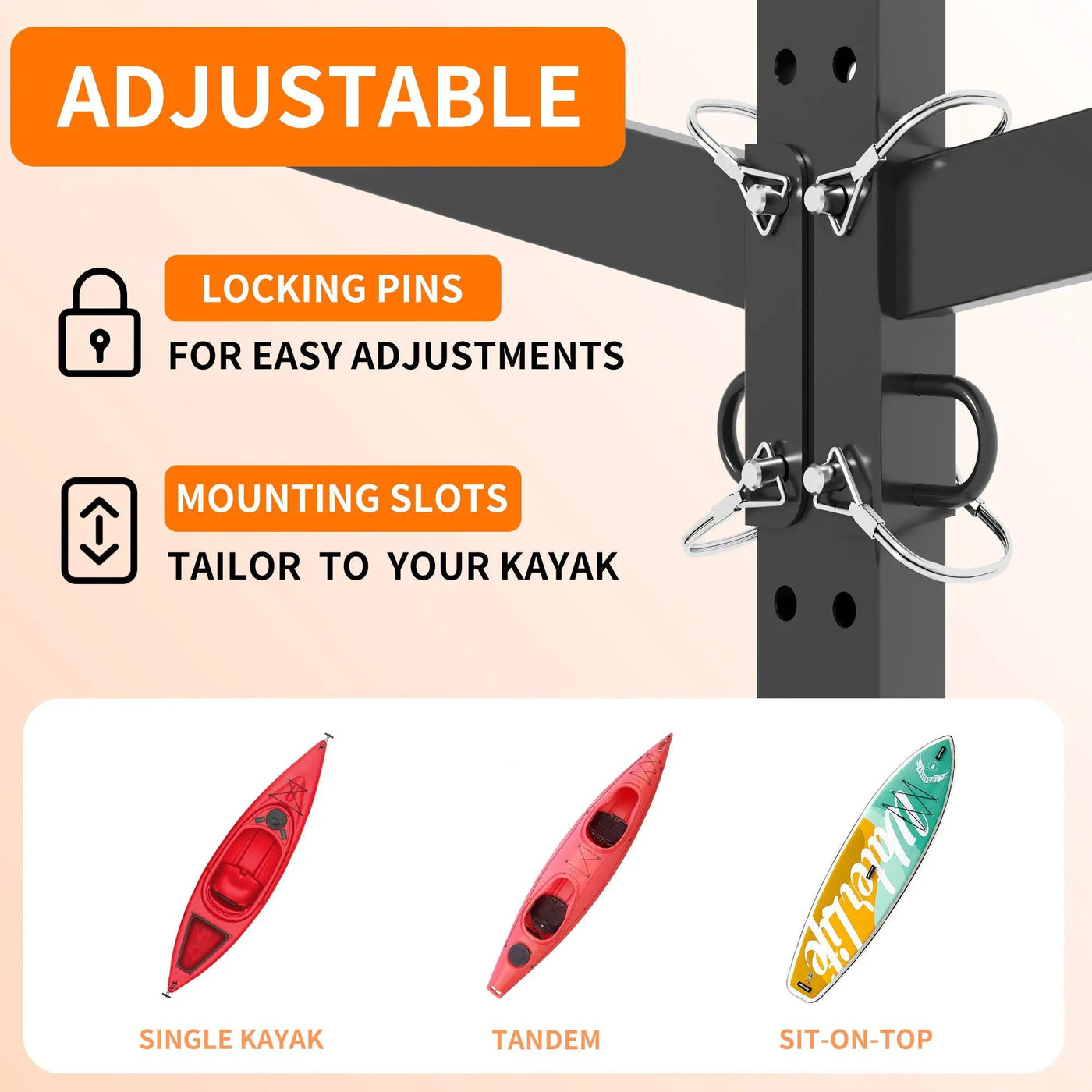 Freestanding Kayak Storage Rack With Lockable Wheels For Kayak, Canoe, Sup & Surfboard by HouseOfZazla