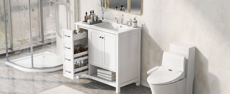 36" Bathroom Vanity with Sink Top and Storage Cabinet by HouseOfZazla