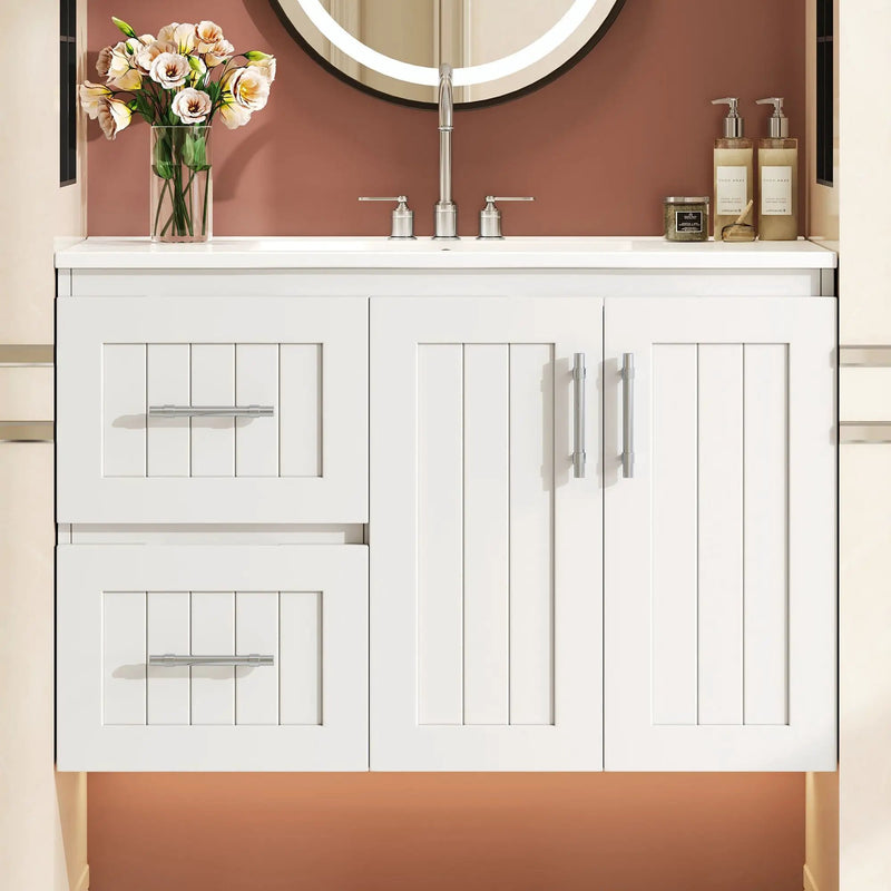 Wall Mounted Bathroom Vanity & Sink, 2 Drawers by Unique Piece Furniture