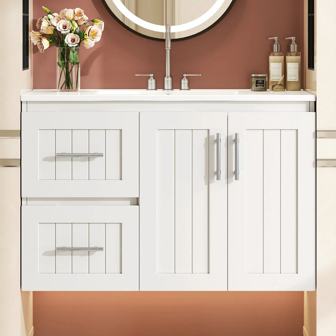 Wall Mounted Bathroom Vanity & Sink, 2 Drawers by HouseOfZazla