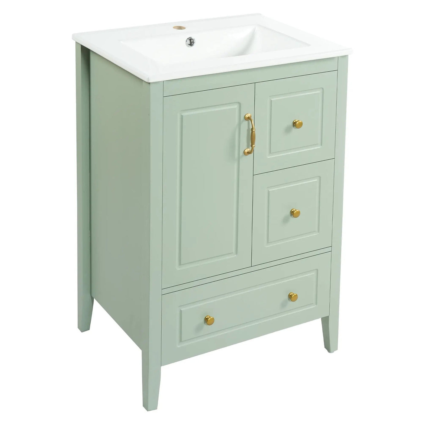 Retro Bathroom Vanity With Sink, Soft Closing Cabinet & Drawers by HouseOfZazla