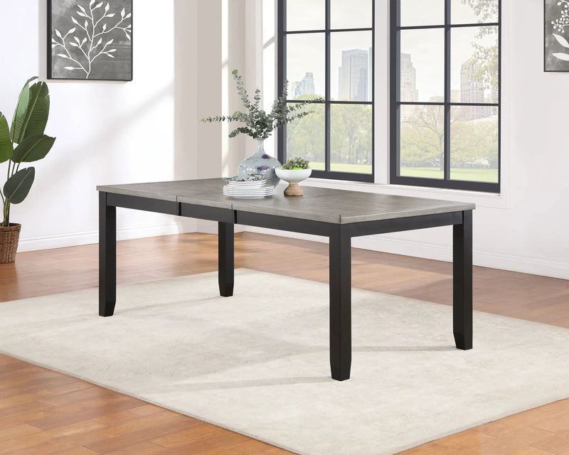 Elodie Rectangular 78-inch Extension Leaf Dining Table Black by Unique Piece Furniture