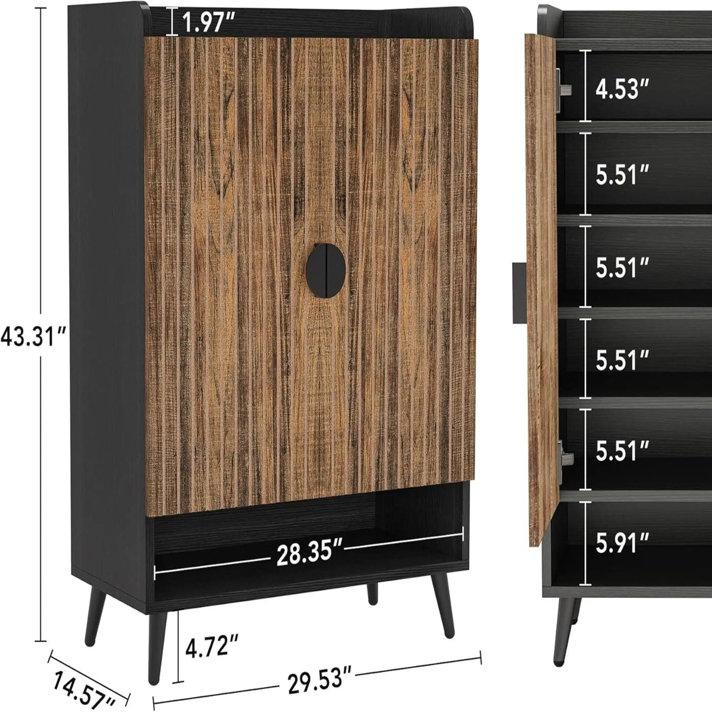 Shoe Cabinet With Doors, 7 Tier Storage Organizer by HouseOfZazla