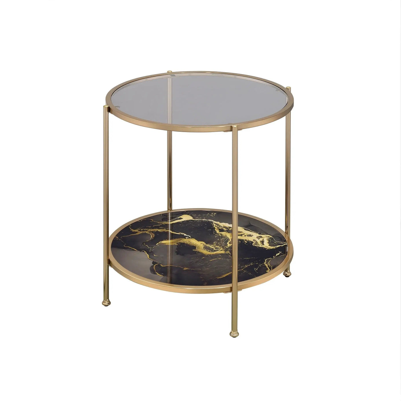 Fiorella Marble Print Glass Table by HouseOfZazla
