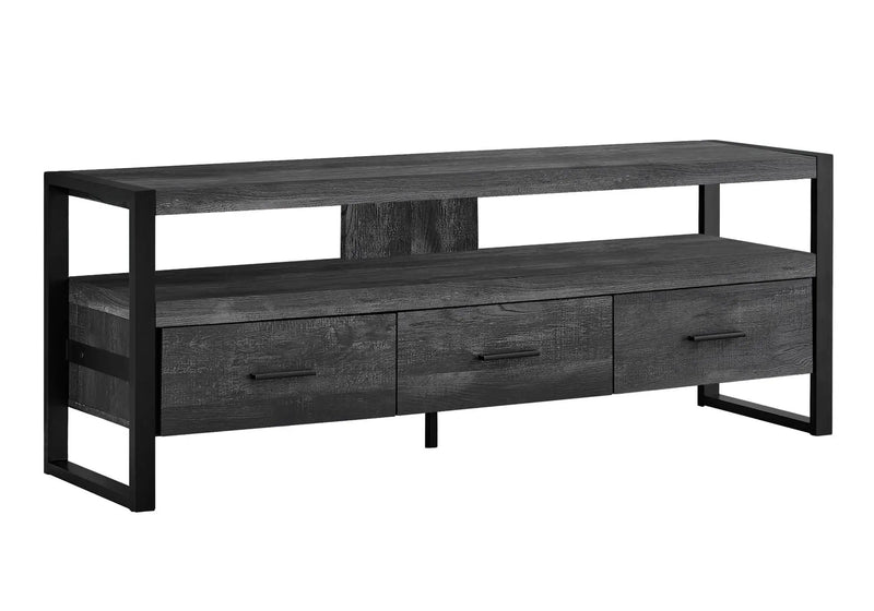 TV Stand, Console, Media Entertainment Center with Storage Drawers - Black by HouseOfZazla