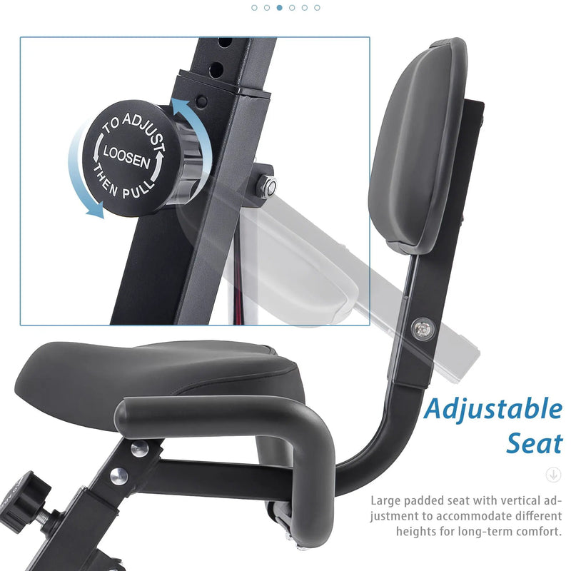 Exercise Bike Folding Stationary Bikes For Home With 16 Level Magnetic Resistance by HouseOfZazla