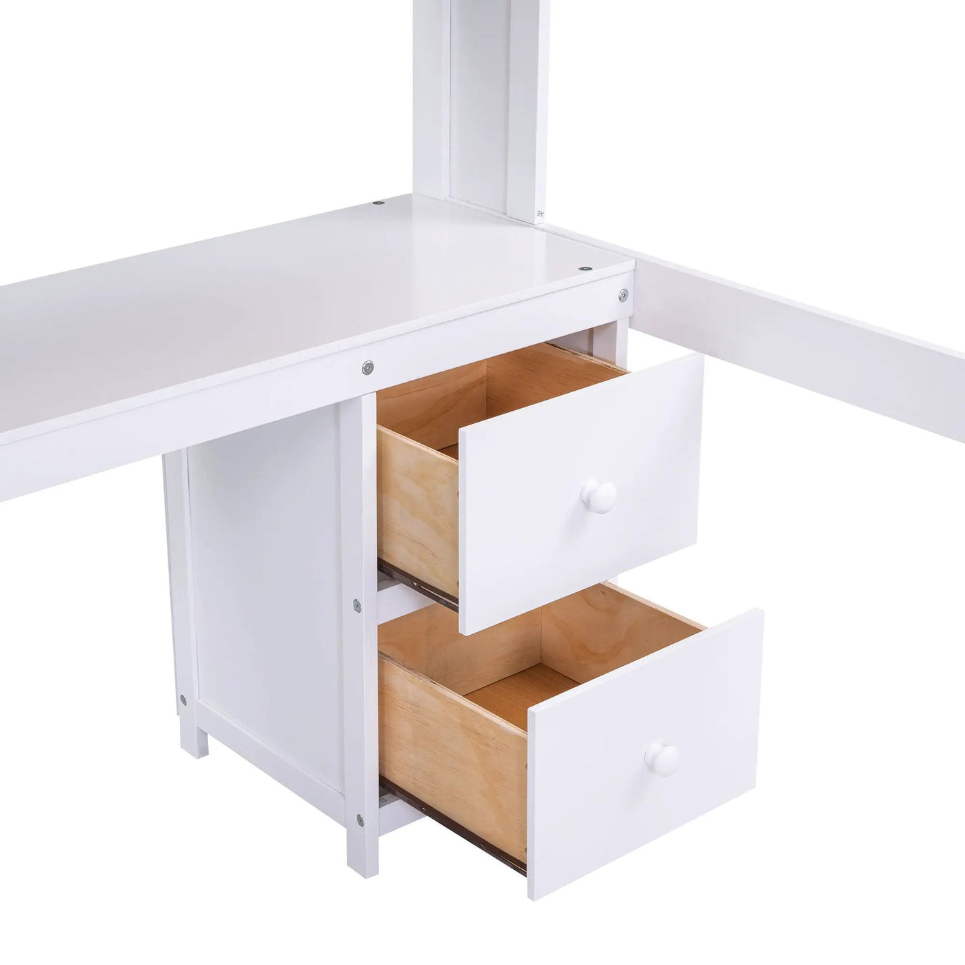 Loft Bed With Desk, Cabinets, Drawers, Charging Station And Bedside Tray by HouseOfZazla