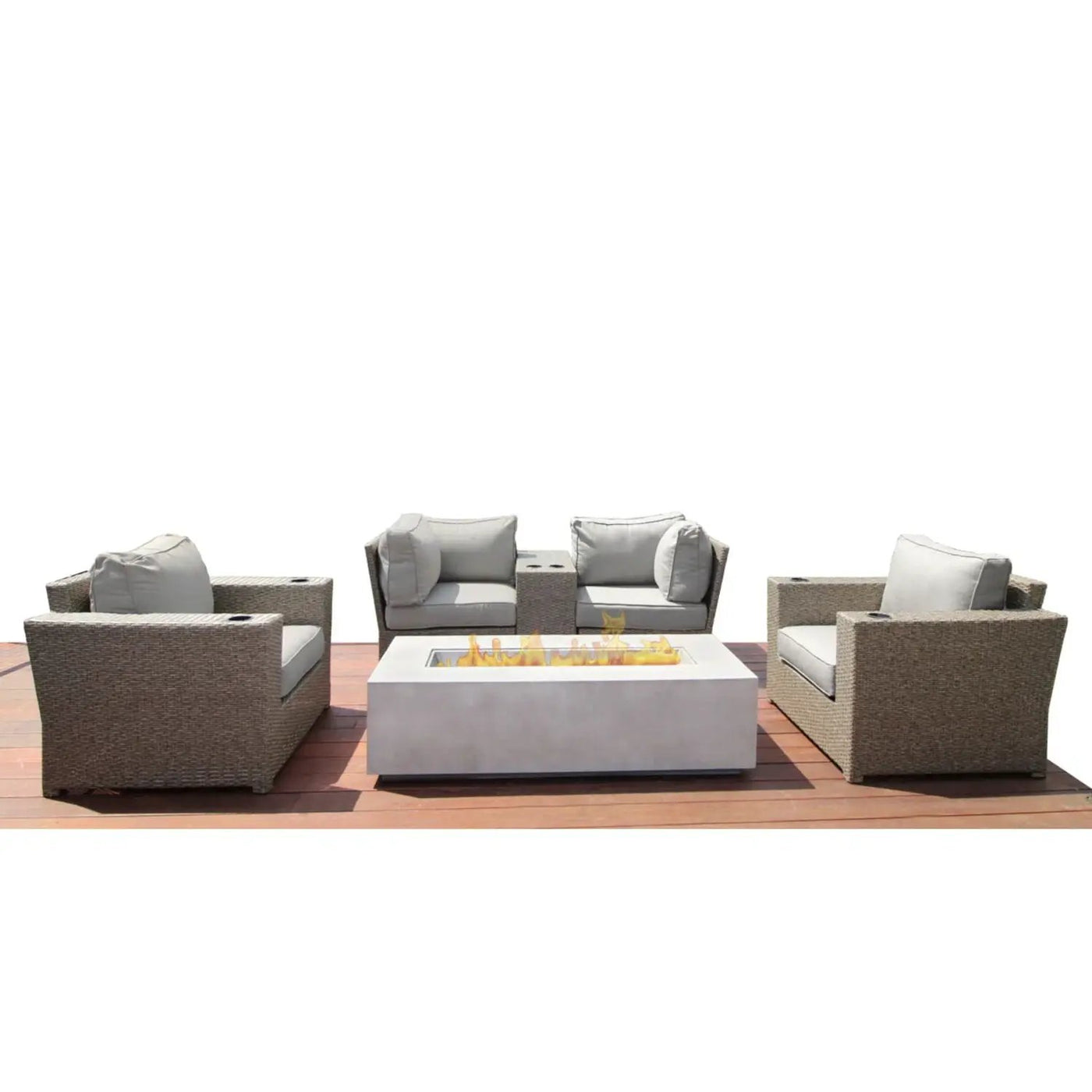 Outdoor Elegance Conversation Set With Fire Pit by Unique Piece Furniture