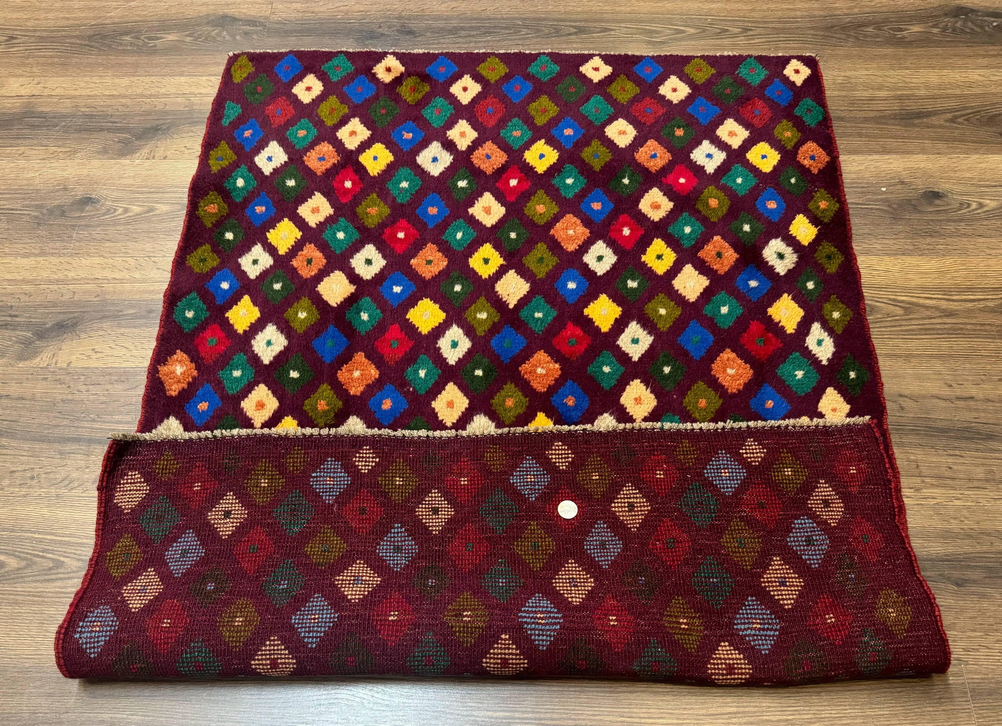 Balouch Rug 3x5, Afghan Rug, Purple-Maroon, Multicolor, Tribal Rug by Jewel Rugs