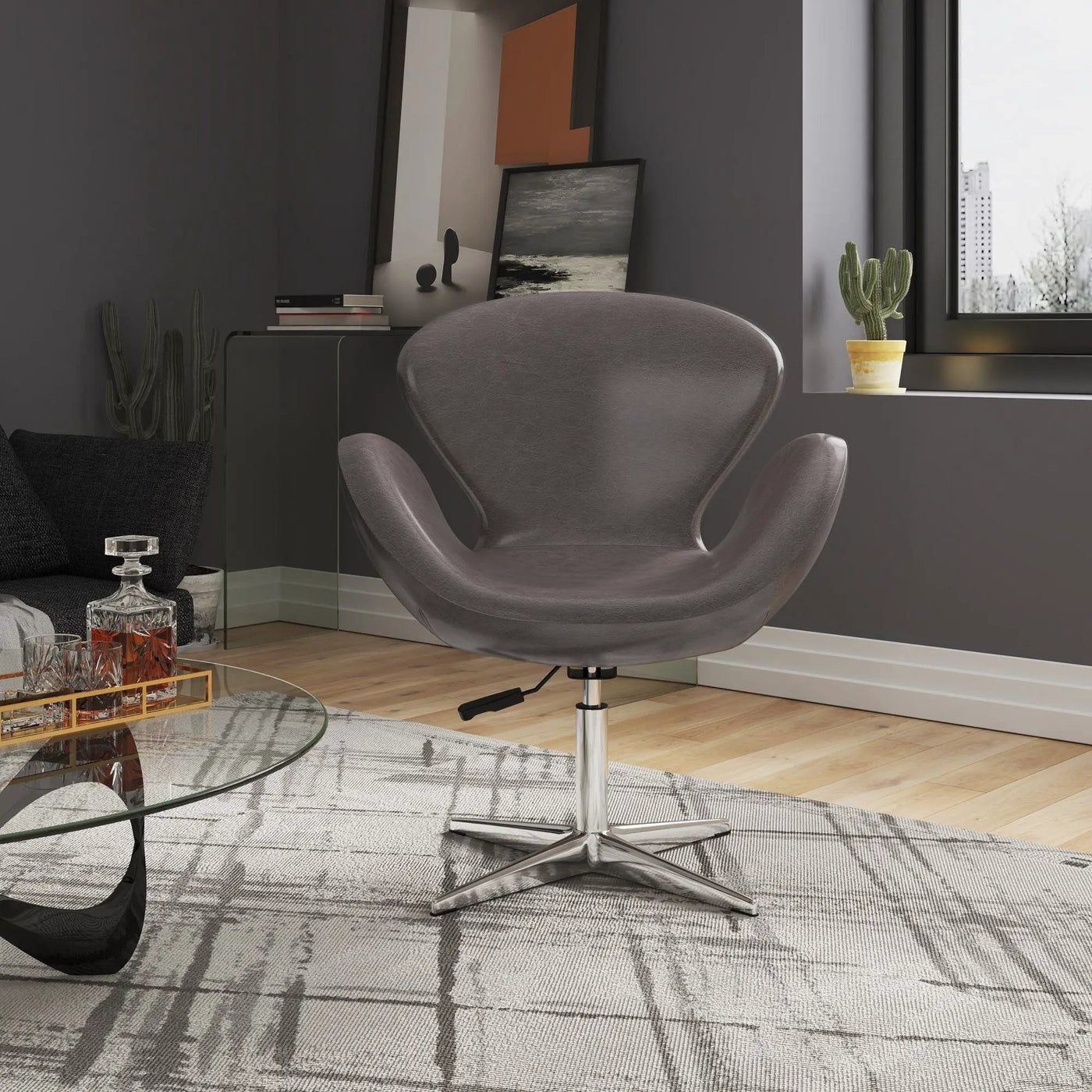 Raspberry - Swivel Lounge Chair by HouseOfZazla