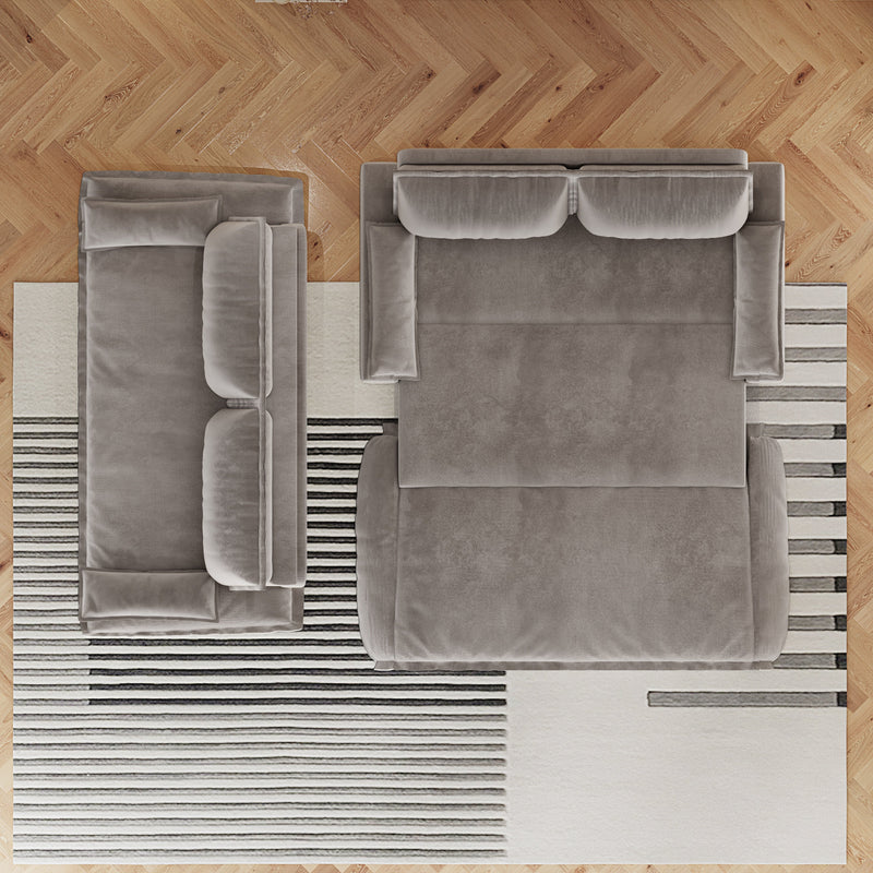 Grey Velvet Queen Pull Out Sofa Bed with 3-in-1 Convertible Design, photo 7 of 10