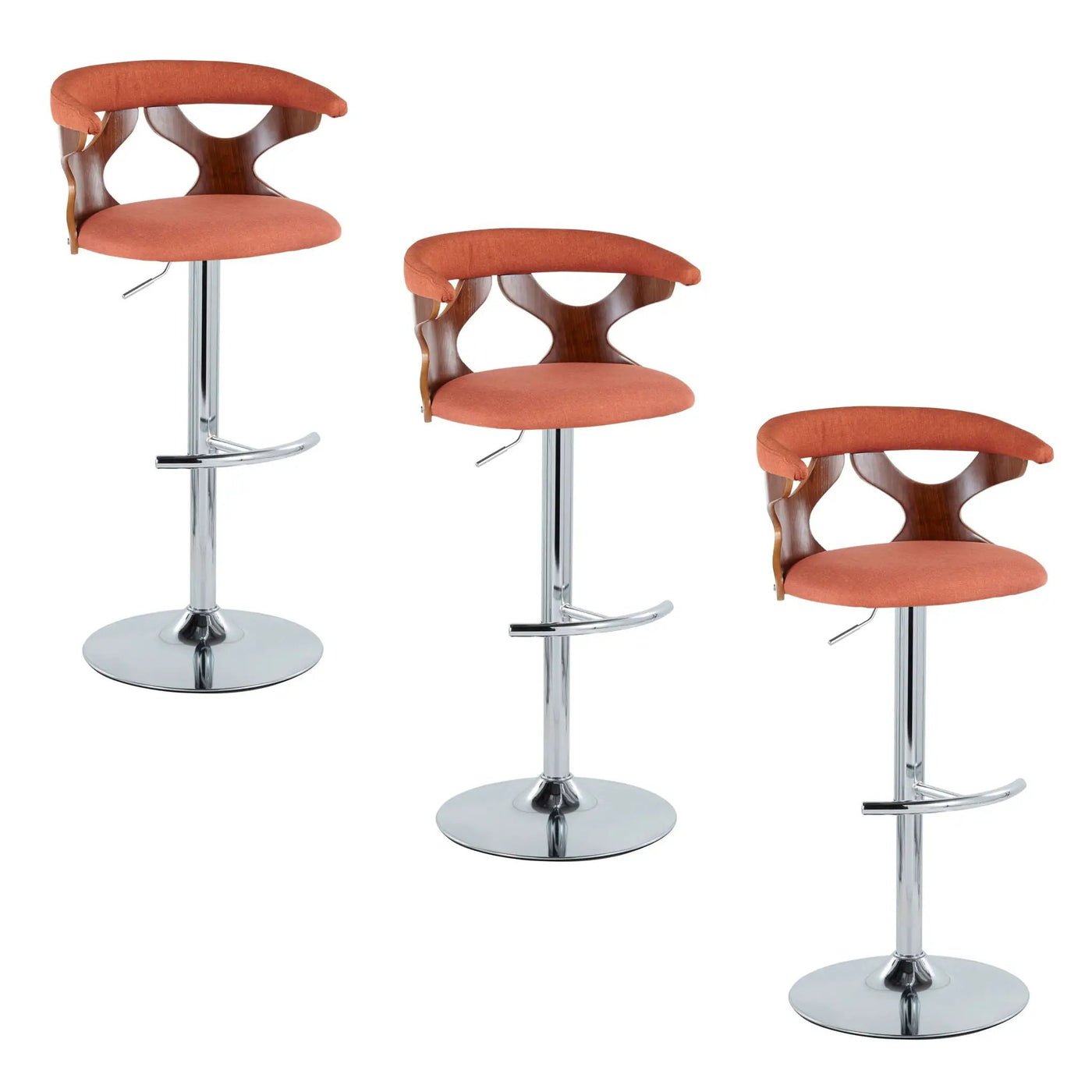 Gardenia - Mid Century Modern Adjustable Barstool With Swivel With Rounded T Footrest (Set of 2) by HouseOfZazla