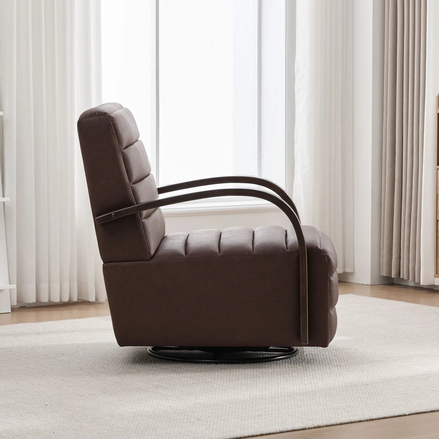 360° Swivel Accent Chair With Armrests, Comfy Lounge by Unique Piece Furniture