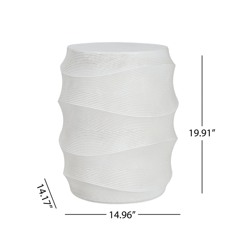 Antique-Style Magnesium Oxide Outdoor Side Table by HouseOfZazla