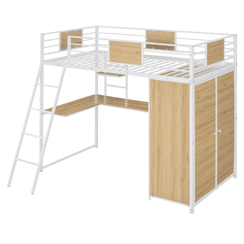 Loft Bed With L Shape Desk And Wardrobe by HouseOfZazla