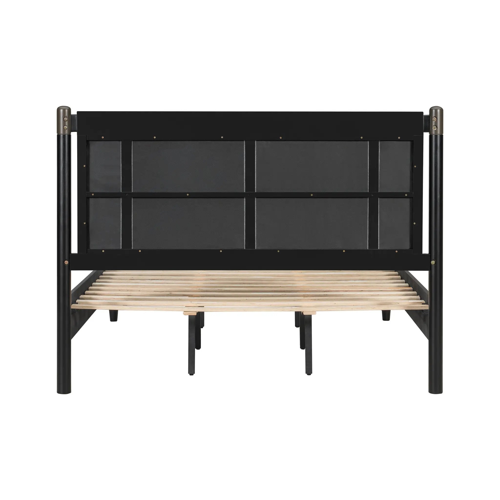 Solid Wood Queen Bed, Heavy Duty 500 lbs Support, No Box Spring Needed by HouseOfZazla