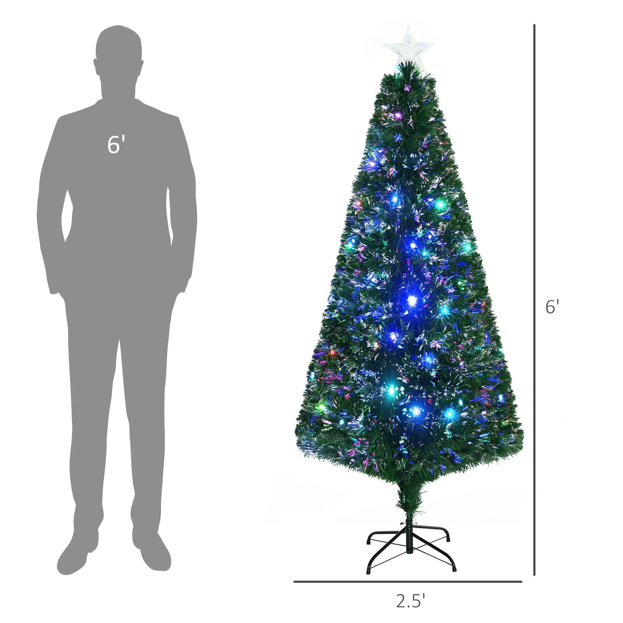 HOMCOM 6' Tall Douglas Fir Pre-Lit Artificial Christmas Tree by HouseOfZazla