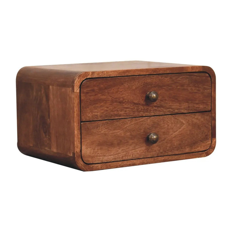 Curved Wall Mounted Bedside Nightstand by Unique Piece Furniture