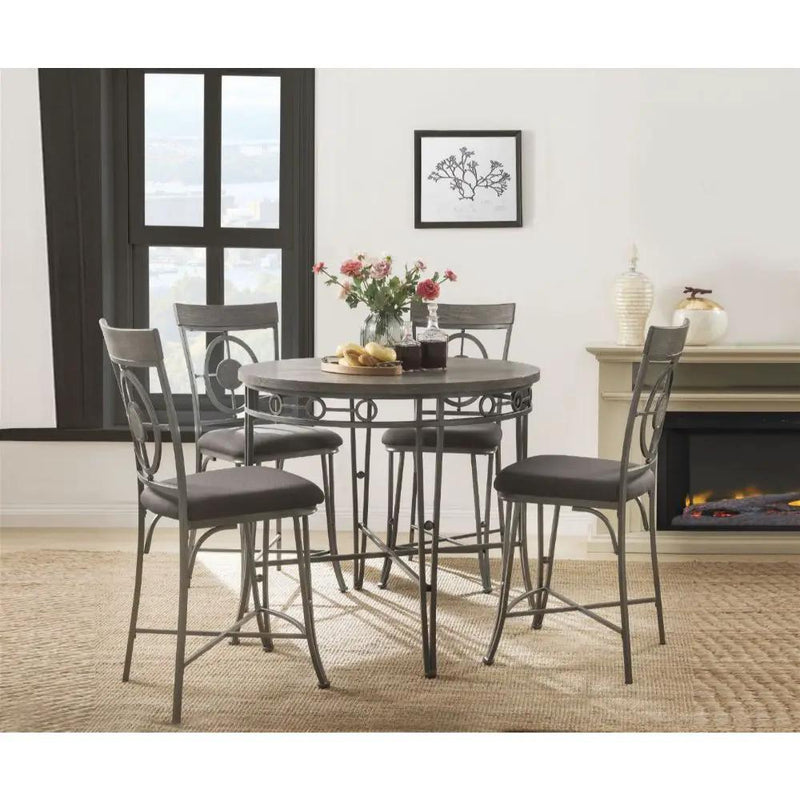 Landis - Counter Height Table - Oak & Gunmetal by Unique Piece Furniture