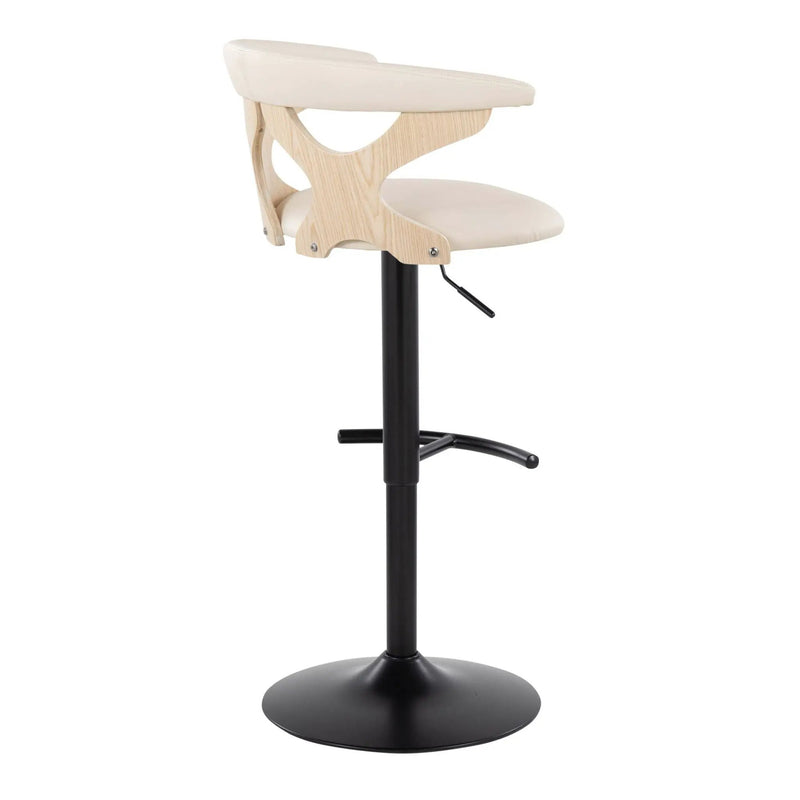 Gardenia - Contemporary Adjustable Barstool With Swivel With Rounded T Footrest (Set of 2) by Unique Piece Furniture