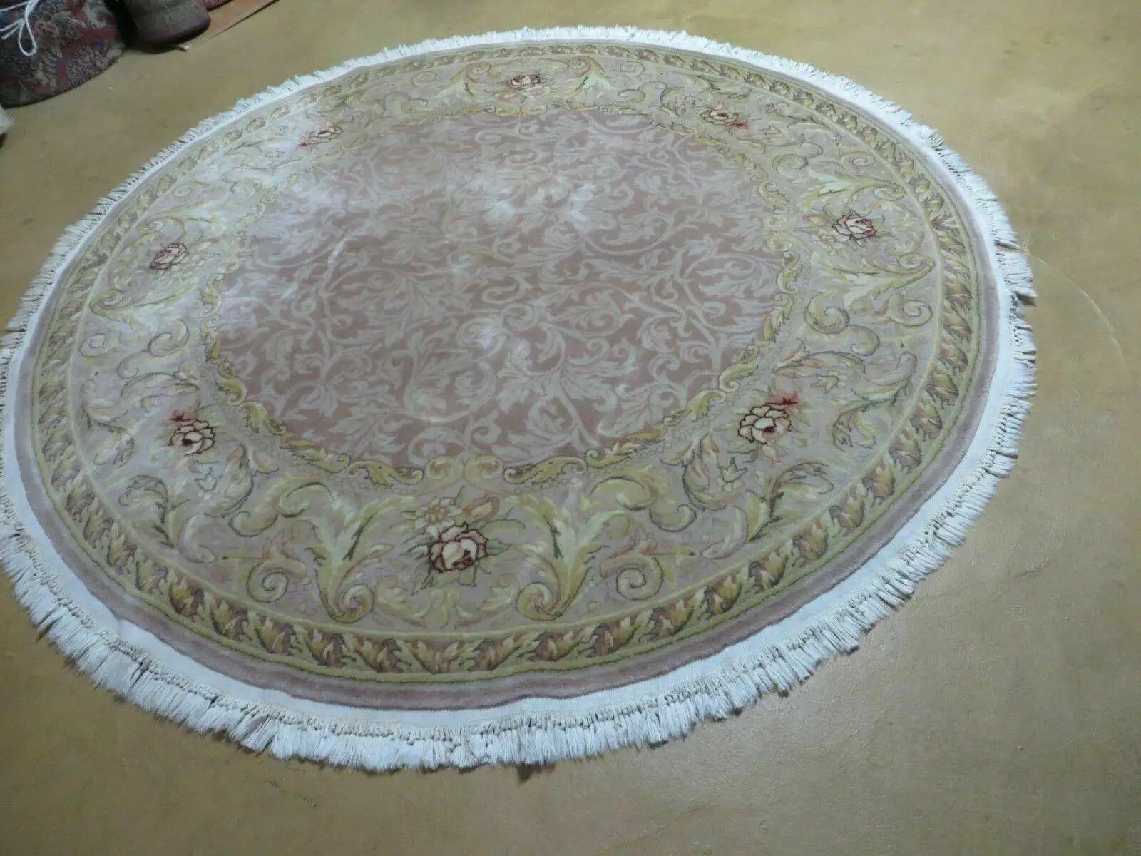 6' X 6' Round Handmade Fine Chinese Floral Oriental Silk Wool Rug Carpet Nice by Jewel Rugs