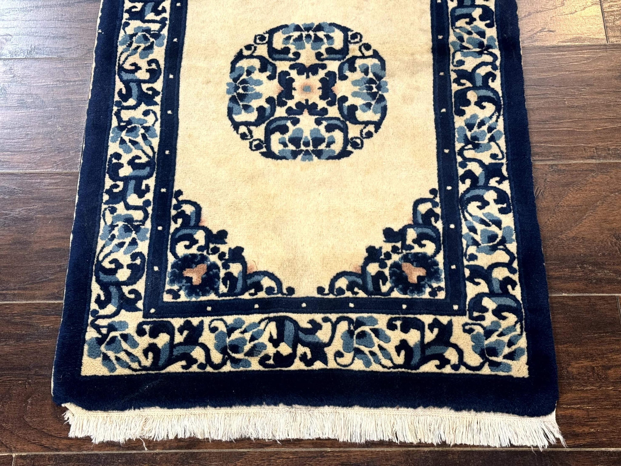 Chinese Peking Rug 2x3, Small Wool Chinese Carpet, Art Deco Rug by Jewel Rugs