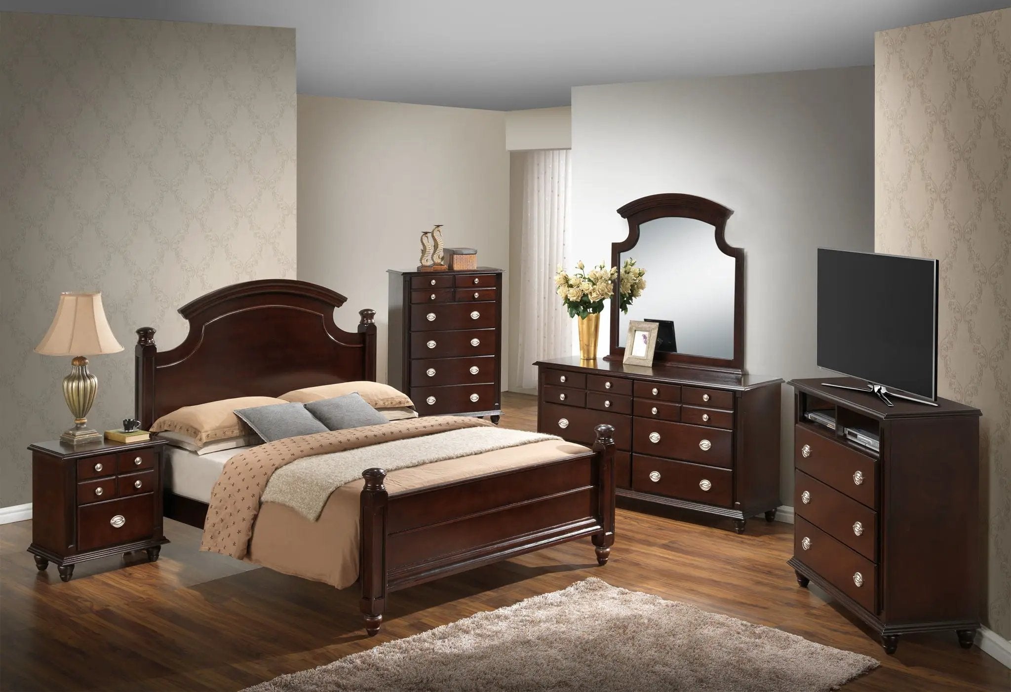 Bed Hand Carved Traditional by Unique Piece Furniture