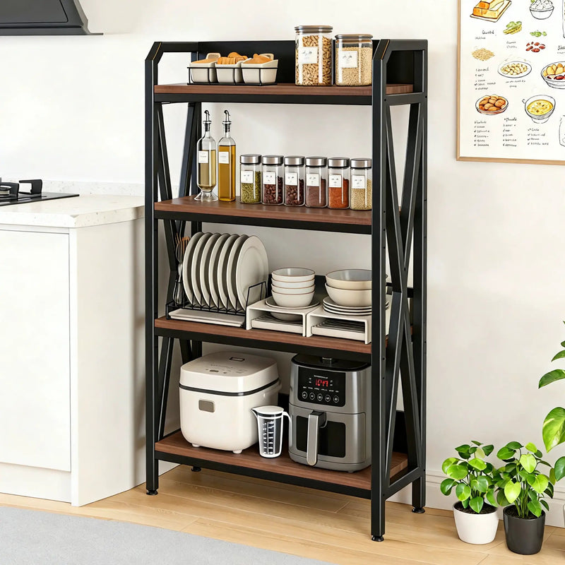 56.30'' Bakers Rack with 4-Level Storage Shelves by HouseOfZazla
