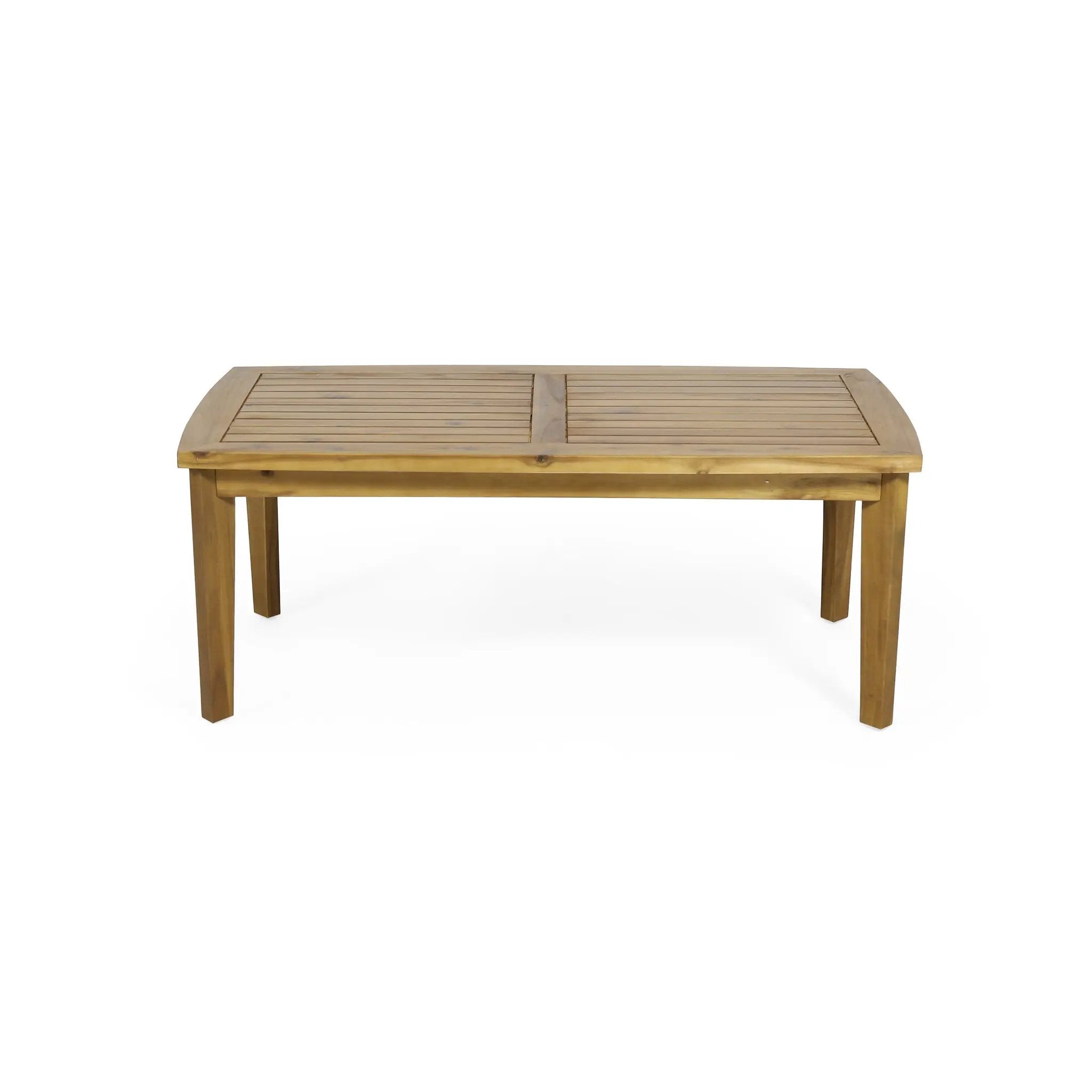 2-Person Outdoor Acacia Wood Patio Seating Group with Cushions and Coffee Table by HouseOfZazla