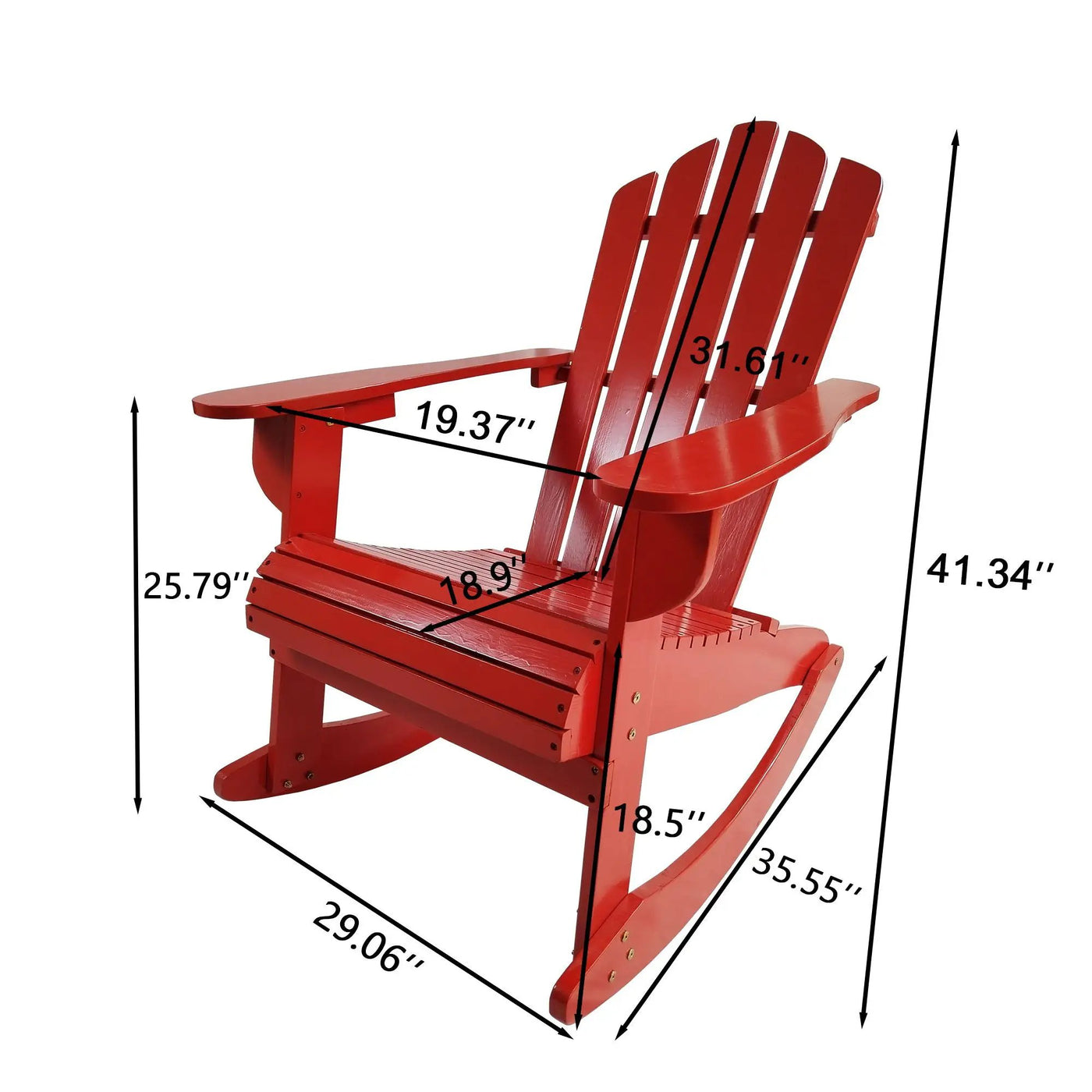 Reclining Outdoor Rocking Adirondack Chair by HouseOfZazla
