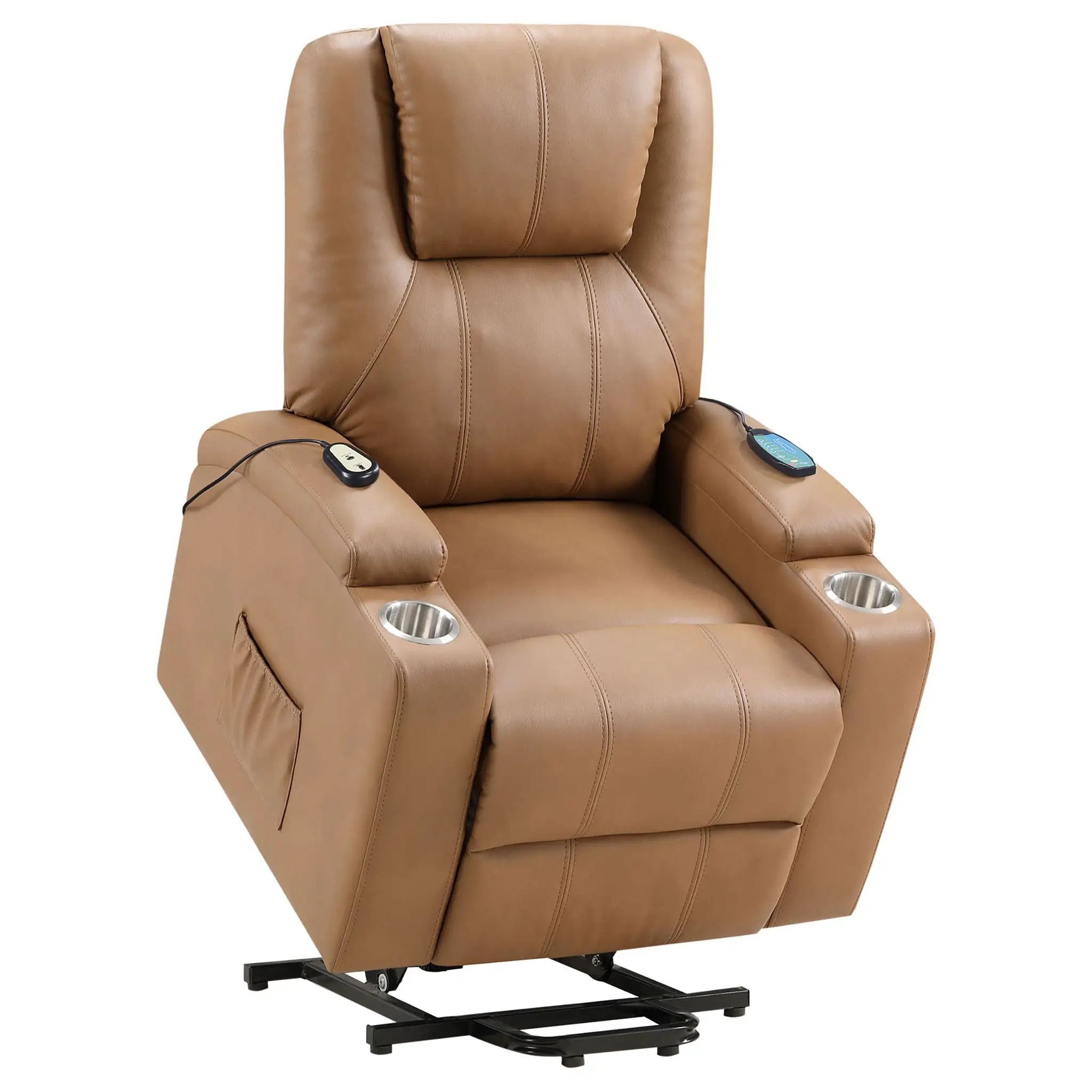 Macklin - Power Lift Massage Recliner With Heat And Dual Cupholders by HouseOfZazla