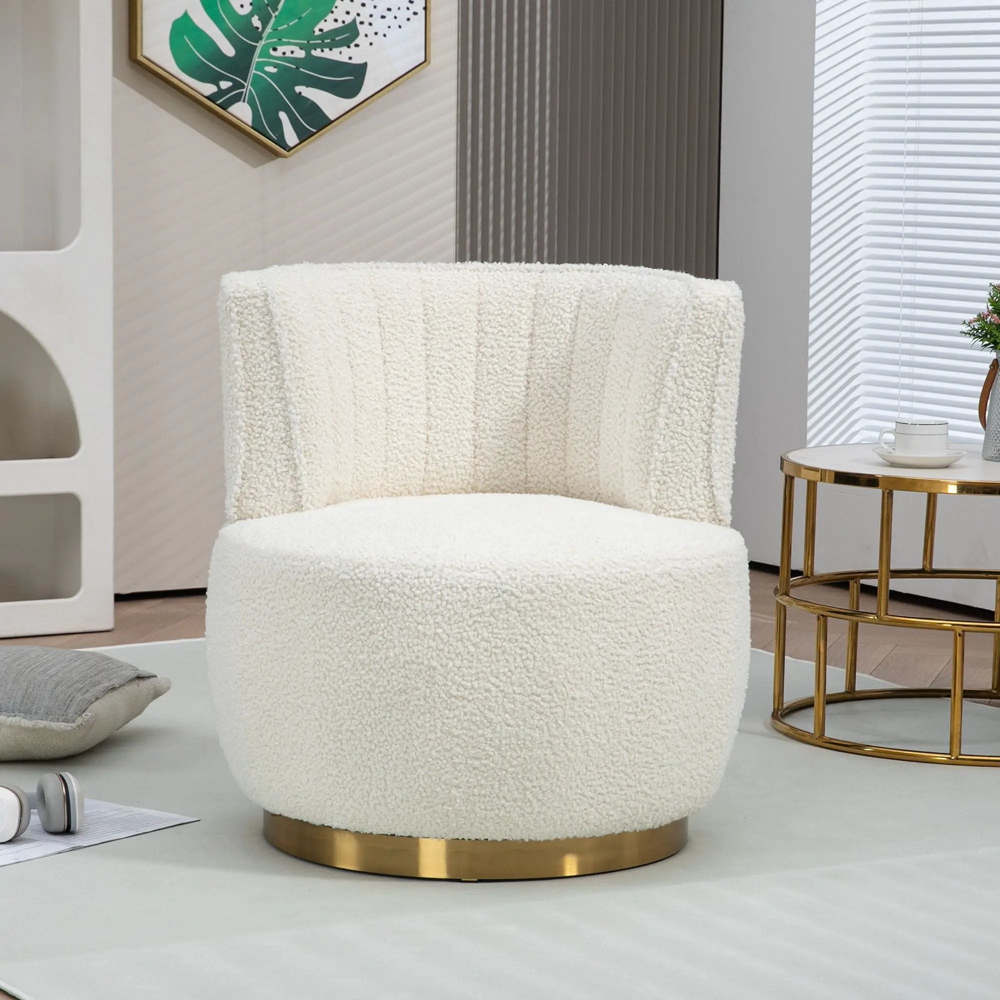 360 Degree Swivel Cuddle Barrel Accent Sofa Chair by Unique Piece Furniture