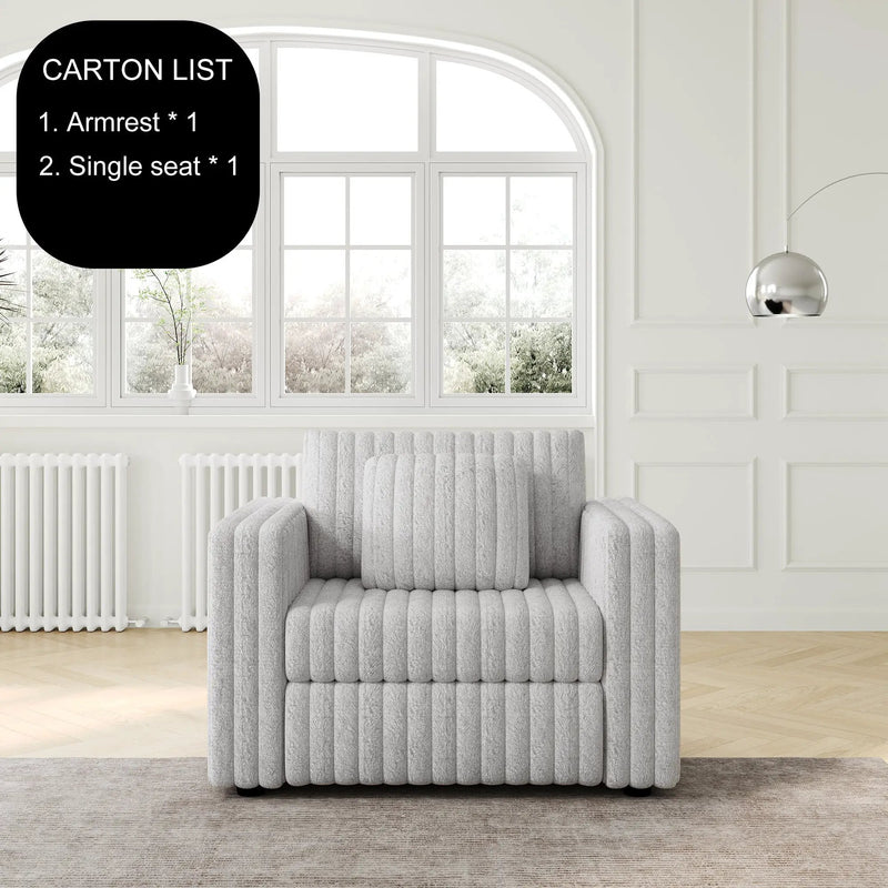 44.9" Modular Sofa Single - Light Gray by HouseOfZazla