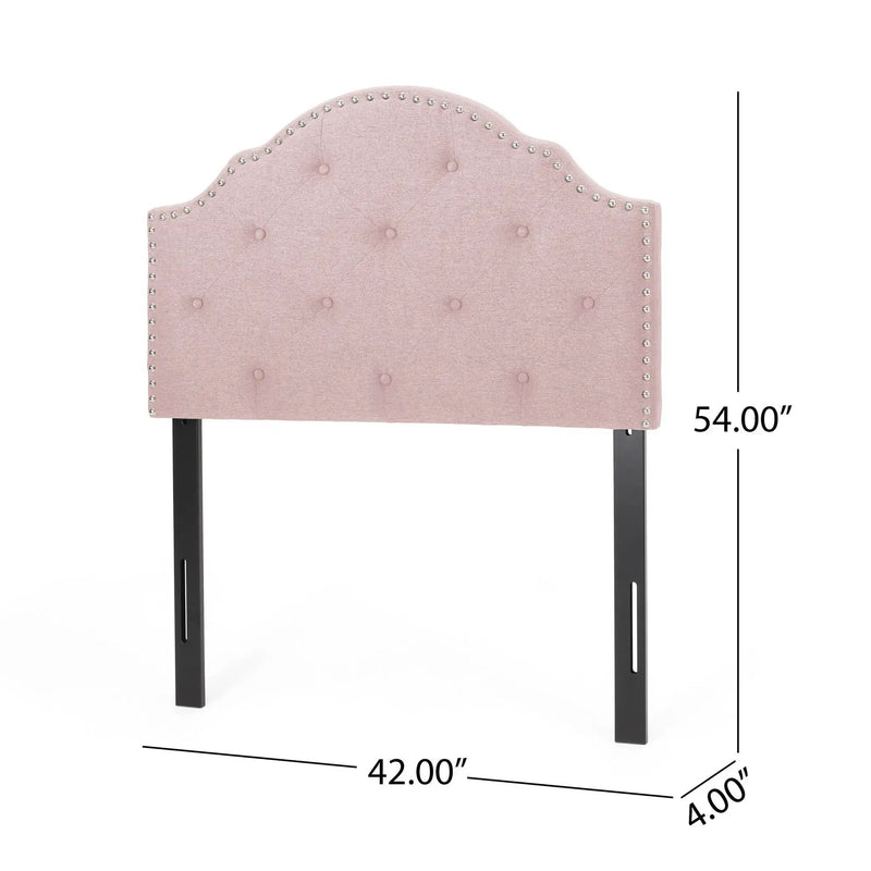 Flanner Contemporary Fabric Upholstered Twin Headboard - Blush by HouseOfZazla