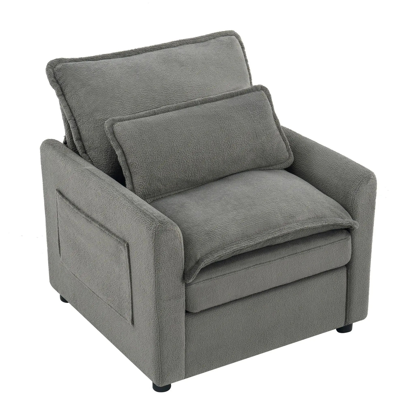 Modern Single Seat Accent Chair With Side Storage Pockets by HouseOfZazla